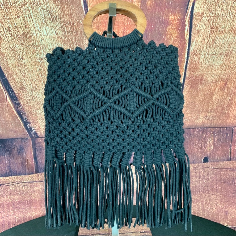 Danielle Nicole Boho Style Macrame Bag W/Fringe - image 6
